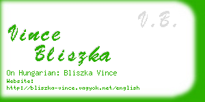 vince bliszka business card